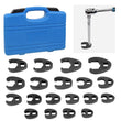 19X Metric Crowfoot Wrench Set 8-32mm 3/8" 1/2" Sq Dr Large Crows Foot