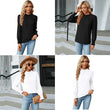 Long Sleeve Blouses Women Frill Mock Neck Shirt