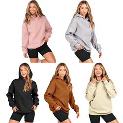 Women Solid Color Hoodie Pullover