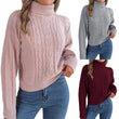Women Knitted High Neck Sweater Pullover
