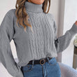 Women Knitted High Neck Sweater Pullover
