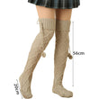 Women Knitted Socks Soild Color Over Knee Stockings