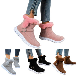 Women Snow Boots Fur Lined Slip On Ankle Boots