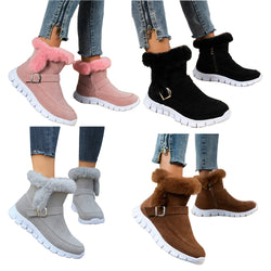 Women Snow Boots Fur Lined Slip On Ankle Boots