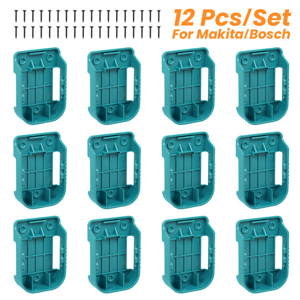 12x Power Battery Mount Hanger Storage Stand Holder for Bosch Makita