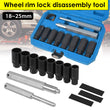 10pcs Locking Wheel Nut Removal Sockets 18-25mm