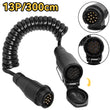 13Pin To 13Pin Adapter Cable Trailer Plug Extension Spring Cord