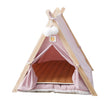 Cat Tent & Dog Tent, Wooden Triangular Pet House with Soft Cushion