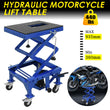 Hydraulic Scissor 440lb Bike Motorcycle Lift With 4 Wheel
