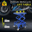 Hydraulic Scissor 440lb Bike Motorcycle Lift With 4 Wheel