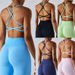 Women Push Up Cross Strap Sexy Seamless Yoga Bra