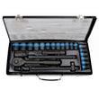 24PC BLACK SOCKETS RATCHET WRENCH SET 1/2 INCH DRIVE METRIC