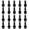 20x Black 12x1.5 Cone Seat Wheel Lug Bolts 28mm Shank / 17mm Hex