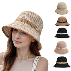 Foldable Wide Brim Floppy Girls Straw Hat