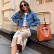 Women High Waist Solid Maxi Satin Skirt