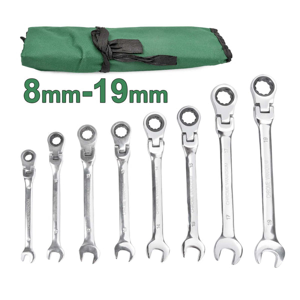 Flexible Ratchet Spanner Wrench Set Metric Flexi Combi Ratcheting
