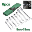 Flexible Ratchet Spanner Wrench Set Metric Flexi Combi Ratcheting