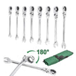 Flexible Ratchet Spanner Wrench Set Metric Flexi Combi Ratcheting