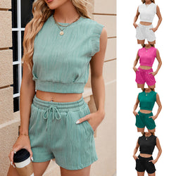 Women Sets Outfits Casual Crop Top and Shorts Set
