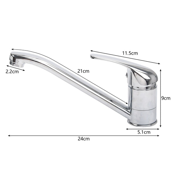 Sink Mixer Taps Swivel Spout Single Lever Tap Mono Chrome Faucet