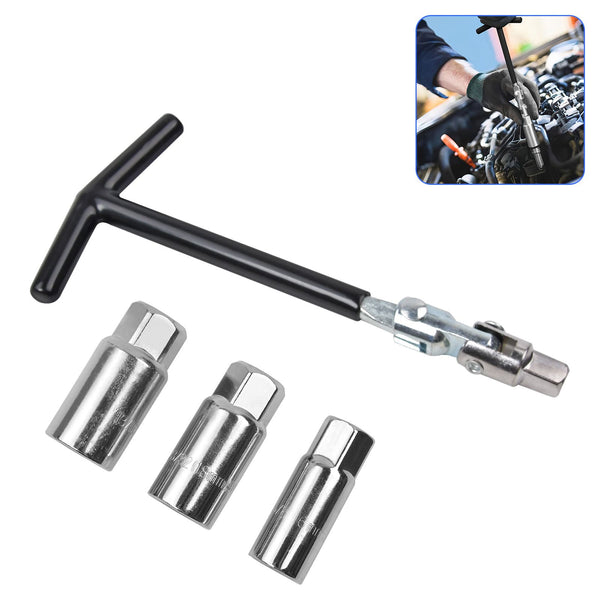 4x T-BAR SPARK PLUG SPANNER WRENCH SET 16mm 18mm 21mm SOCKETS