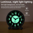 Silent Bedside Alarm Clock Non~Ticking Glow-in-the-Dark