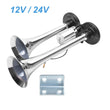 12V / 24V Twin Air Horn Chrome Plated Trumpet For Truck Lorry Bus Boat