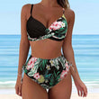 Women Plus Size Tripical Print Bikini Set