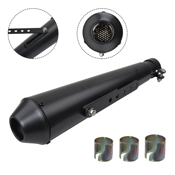 Universal Motorcycle Exhaust Megaphone Silencers Black