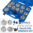 Oil Filter Wrench Cup Set 19PCS 1/2" &amp; 3/8" Drive