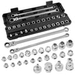 27PC FLEXI HEAD RATCHET SPANNER SET EXTRA LONG 6PT E SOCKET