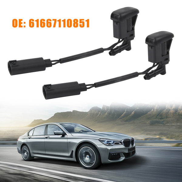 2x WINDSCREEN WASHER NOZZLE JET 61667110851 FOR BMW