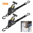 2x Retractable Auto Retract Ratchet Tie Down Strap 25mm x 3.3 M