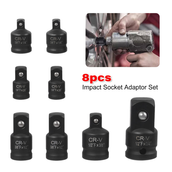 8 Piece Impact Socket Adapter Set 3/4" 1/4" 3/8" 1/2"