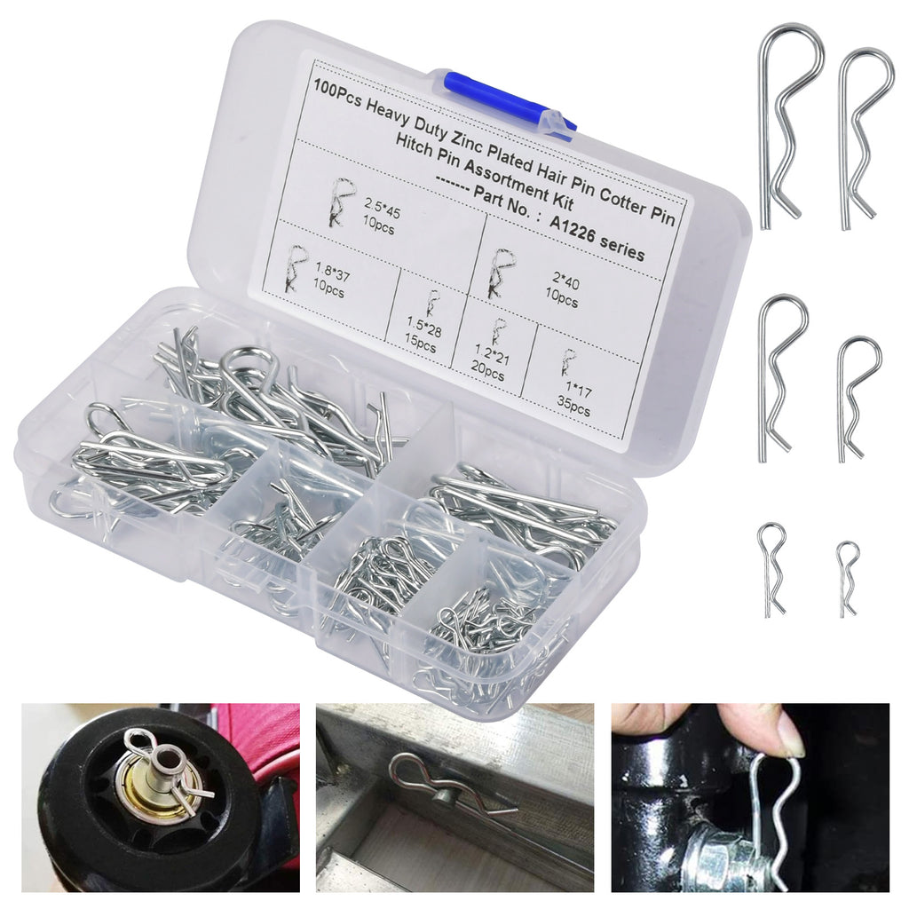 100Pcs Cotter Pins Assortment R Clips Split Pins – majexic.co.uk