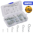 100Pcs Cotter Pins Assortment R Clips Split Pins