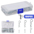 100Pcs Cotter Pins Assortment R Clips Split Pins