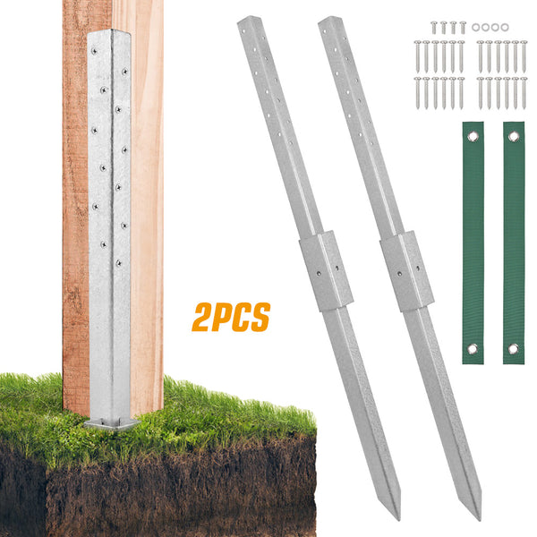 2 Pack Fence Post Repair Stakes - Repair Kit for Damaged Fences