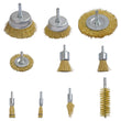 10Pcs Brush Drill Attachment Bit Kit Copper-coated steel Cleaning Wheel Cup Tool