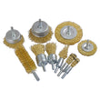 10Pcs Brush Drill Attachment Bit Kit Copper-coated steel Cleaning Wheel Cup Tool