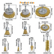 10Pcs Brush Drill Attachment Bit Kit Copper-coated steel Cleaning Wheel Cup Tool