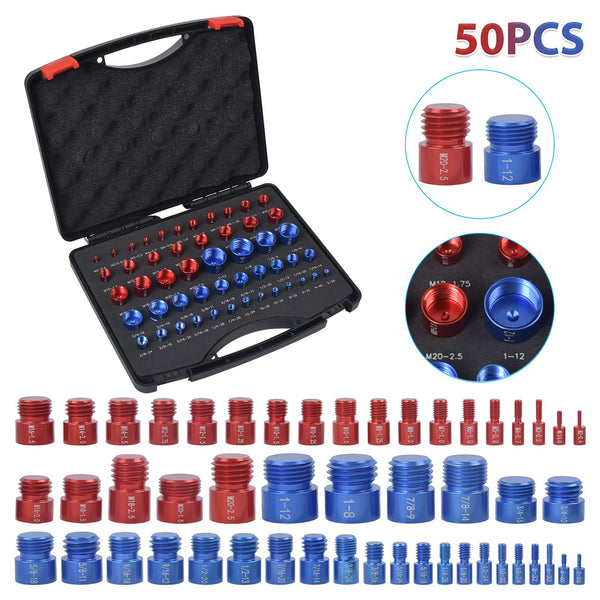 50Pcs Inch & Metric Set Nut & Bolt Thread Checker Identifier Thread Gauges