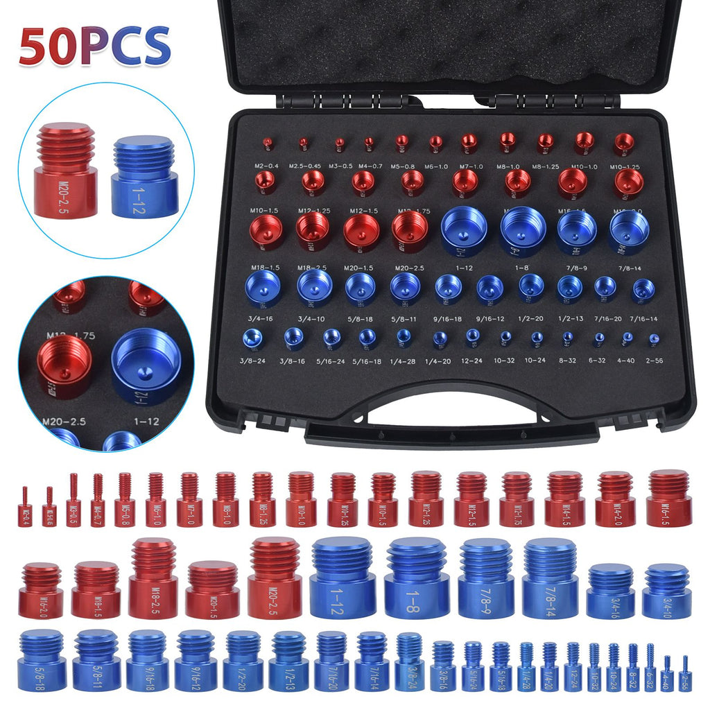 50Pcs Inch & Metric Set Nut & Bolt Thread Checker Identifier Thread Ga ...
