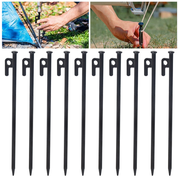 10 pcs Tent Pegs Stakes Heavy Duty Steel 12" Outdoor