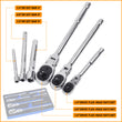 6 Pcs 1/4" 3/8" 1/2" Flex Head Ratchet Set 72 Tooth