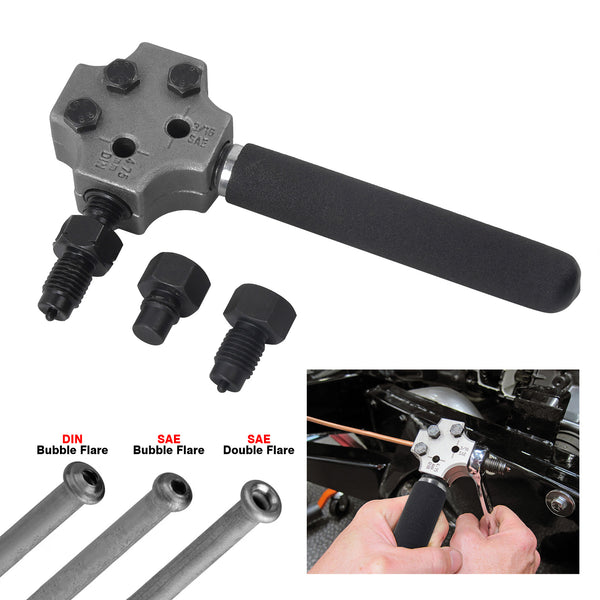 Brake Pipe Flaring Tool 4.75mm & 3/16" SAE & DIN Dual