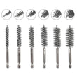 6 X Stainless Steel Wire Brush Drill Attachment Bore Rust Pipe Cleaner Set