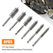 6 X Stainless Steel Wire Brush Drill Attachment Bore Rust Pipe Cleaner Set