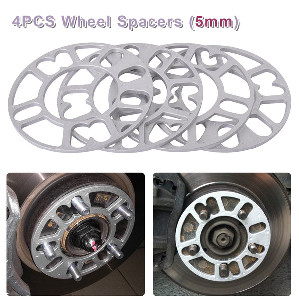 4PCs 5mm Alloy Aluminum Wheel Spacers Shims Spacer
