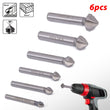6pcs HSS Chamfering Tool Bit 3 Flute 90 Degree